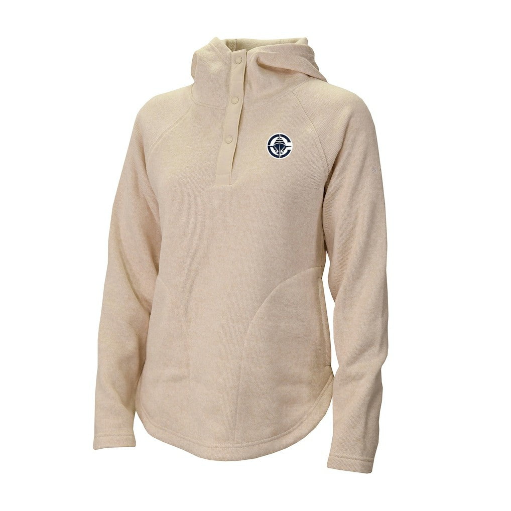 Columbia LA Clippers Women's Sweater Weather Quarter-Snap Hoodie Cream