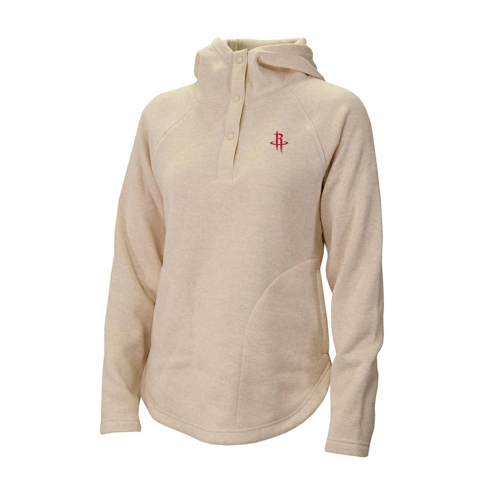 Columbia Houston Rockets Women's Sweater Weather Quarter-Snap Hoodie Cream