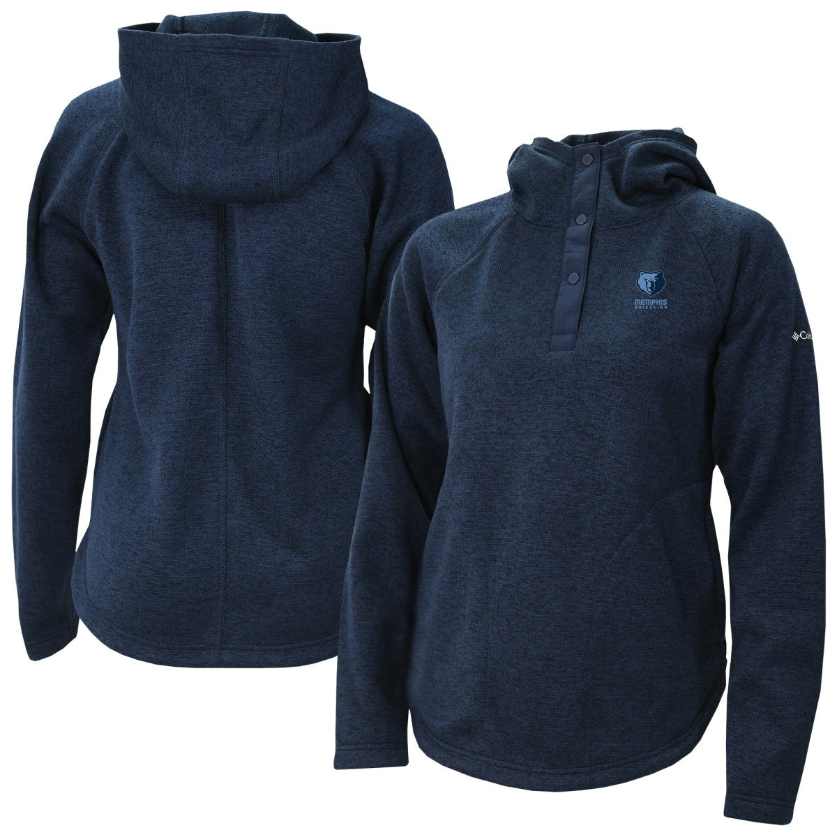 Columbia Memphis Grizzlies Women's Sweater Weather Quarter-Snap Hoodie Navy