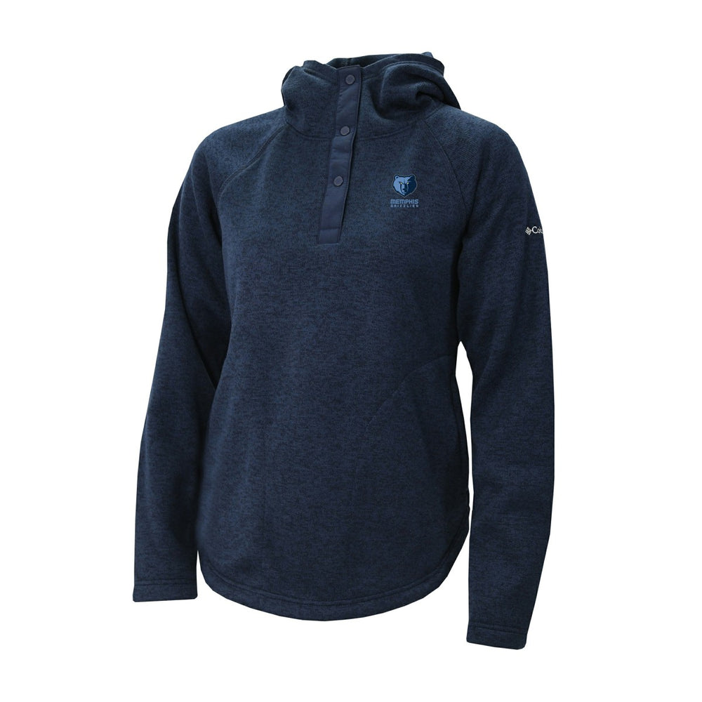 Columbia Memphis Grizzlies Women's Sweater Weather Quarter-Snap Hoodie Navy