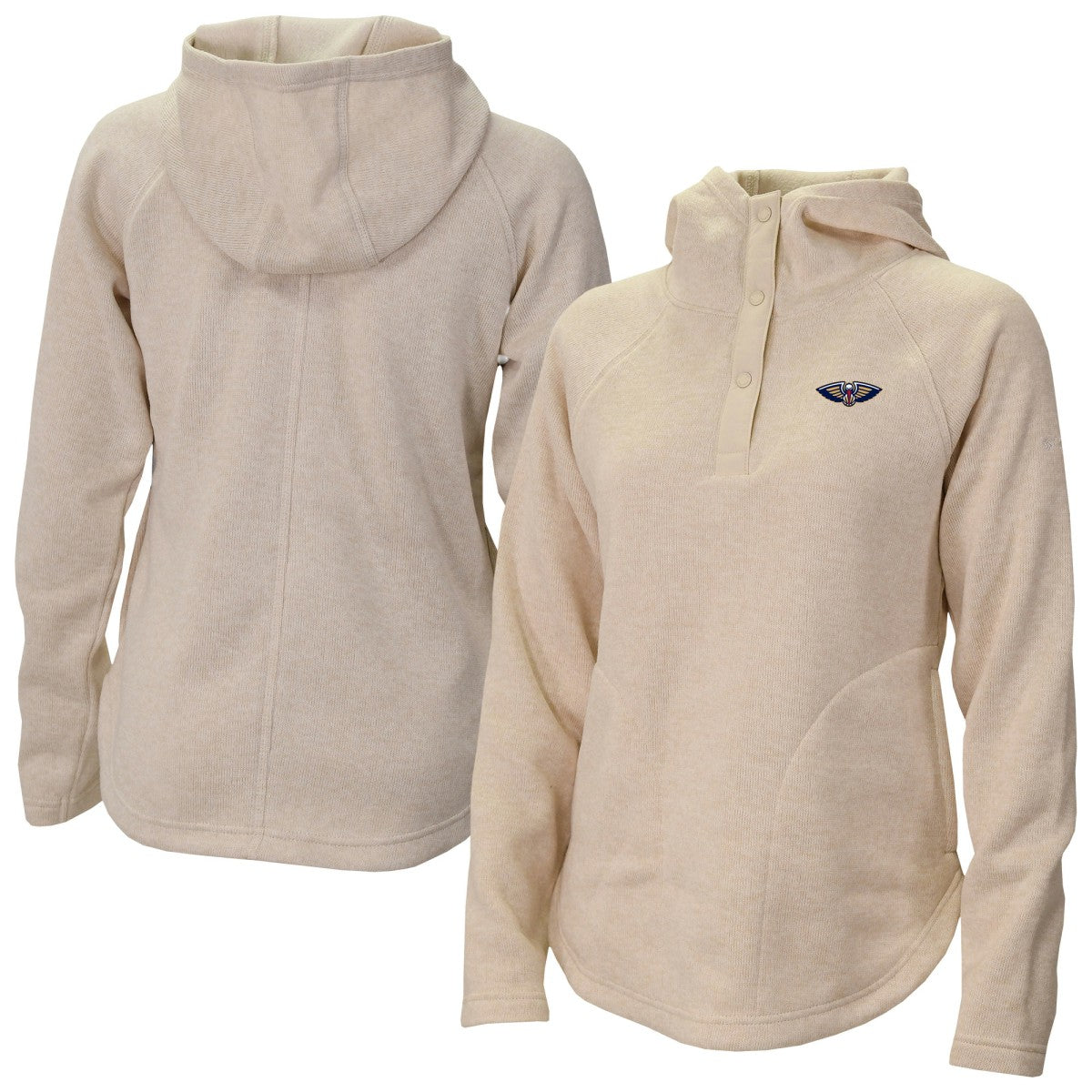 Columbia New Orleans Pelicans Women's Sweater Weather Quarter-Snap Hoodie Cream
