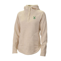 Columbia Milwaukee Bucks Women's Sweater Weather Quarter-Snap Hoodie Cream