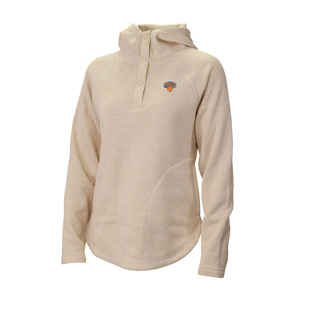 Columbia New York Knicks Women's Sweater Weather Quarter-Snap Hoodie Cream