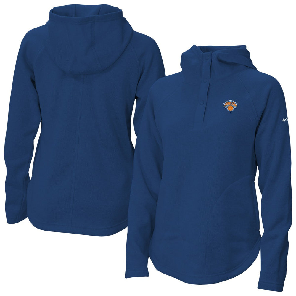Columbia New York Knicks Women's Sweater Weather Quarter-Snap Hoodie Blue