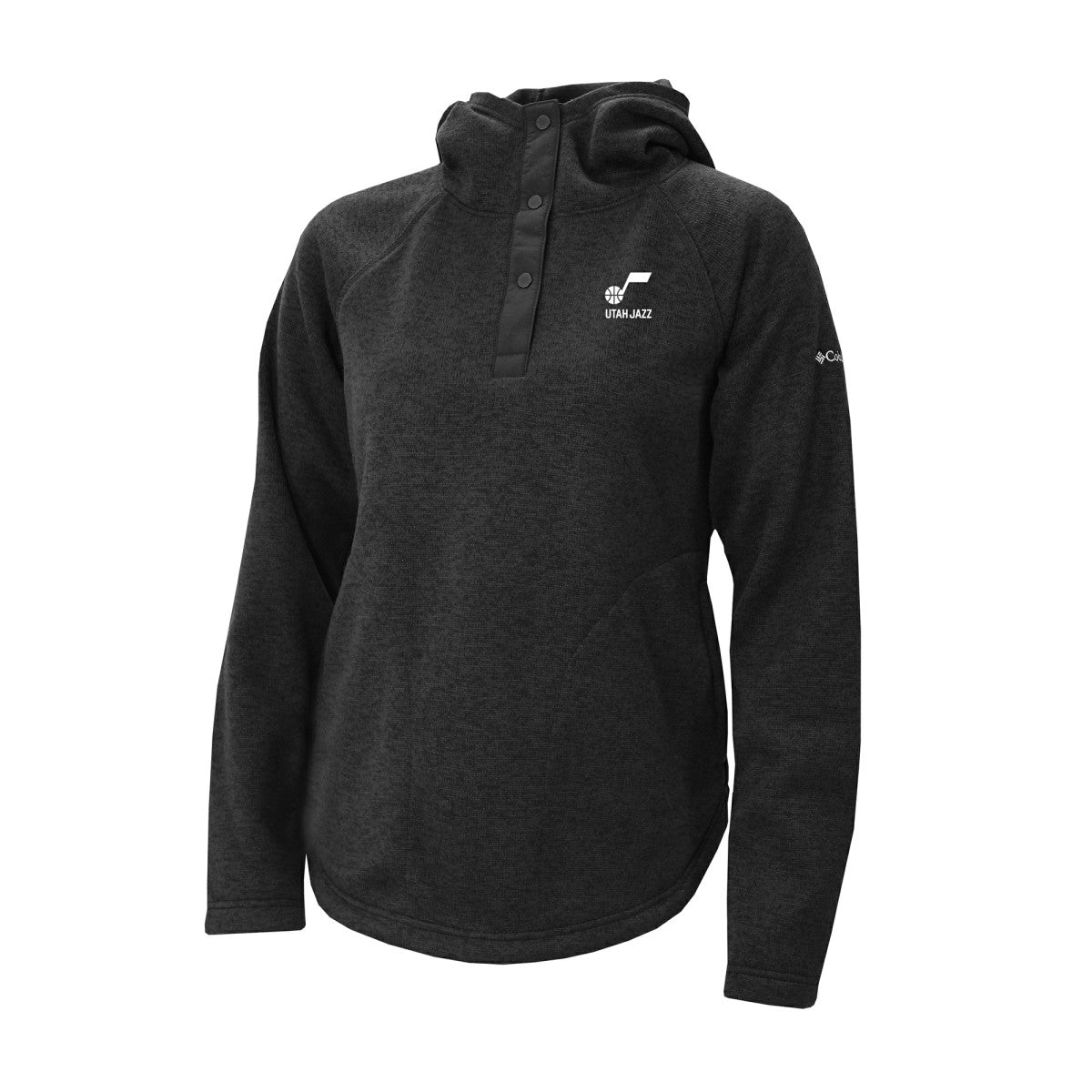 Columbia Utah Jazz Women's Sweater Weather Quarter-Snap Hoodie Black