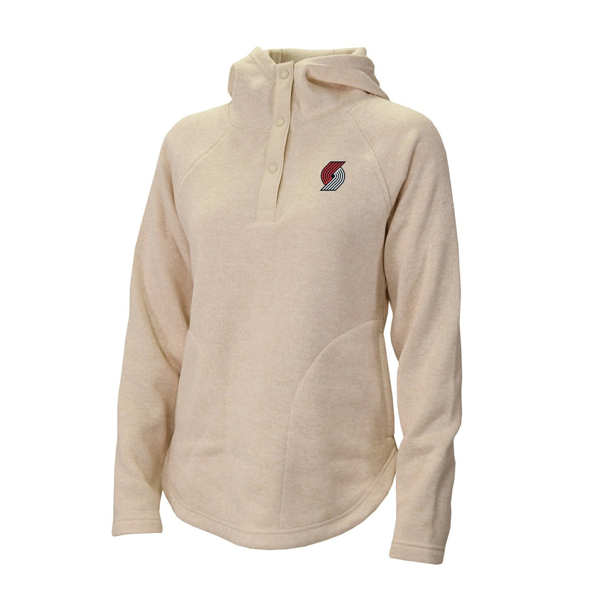 Columbia Portland Trail Blazers Women's Sweater Weather Quarter-Snap Hoodie Cream