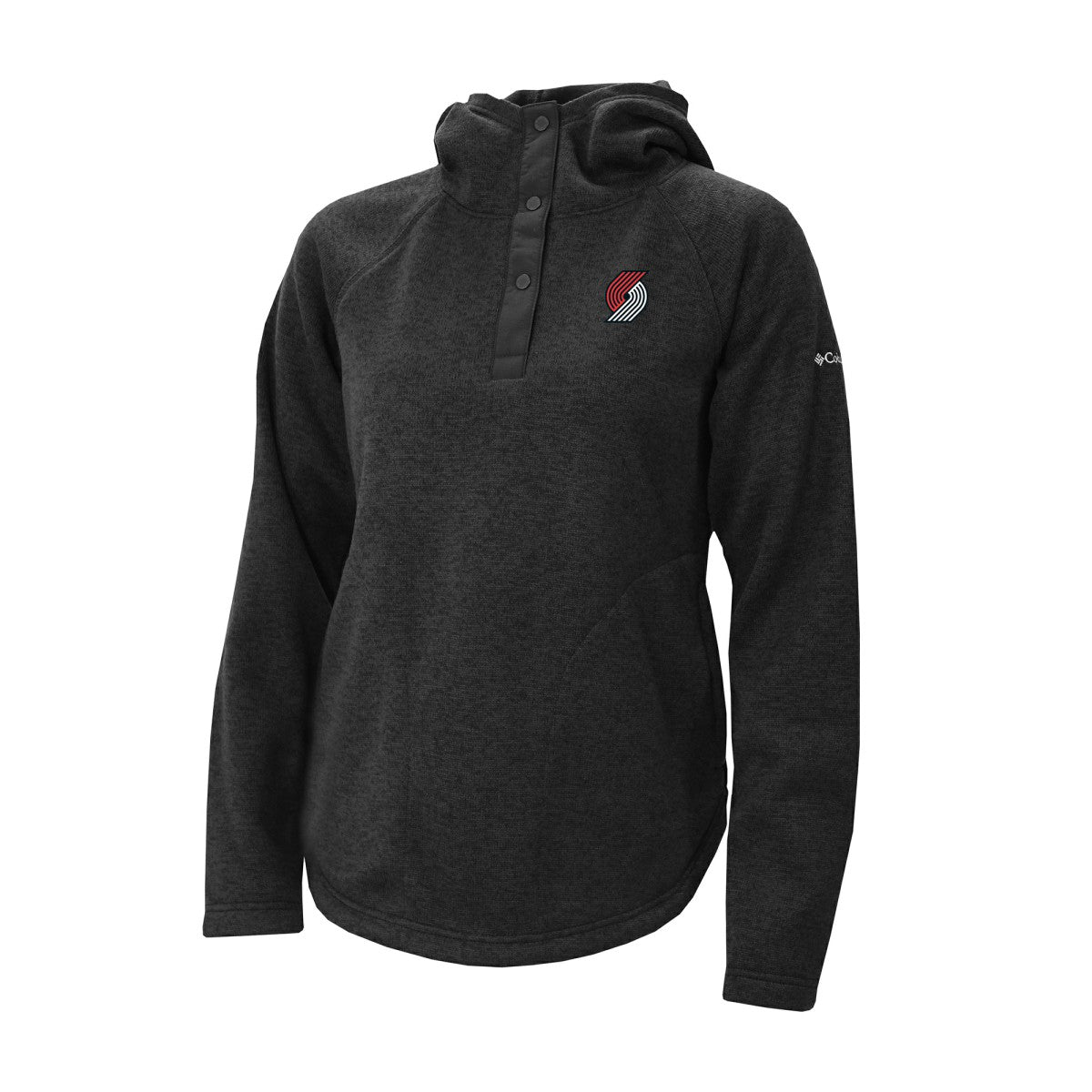 Columbia Portland Trail Blazers Women's Sweater Weather Quarter-Snap Hoodie Black