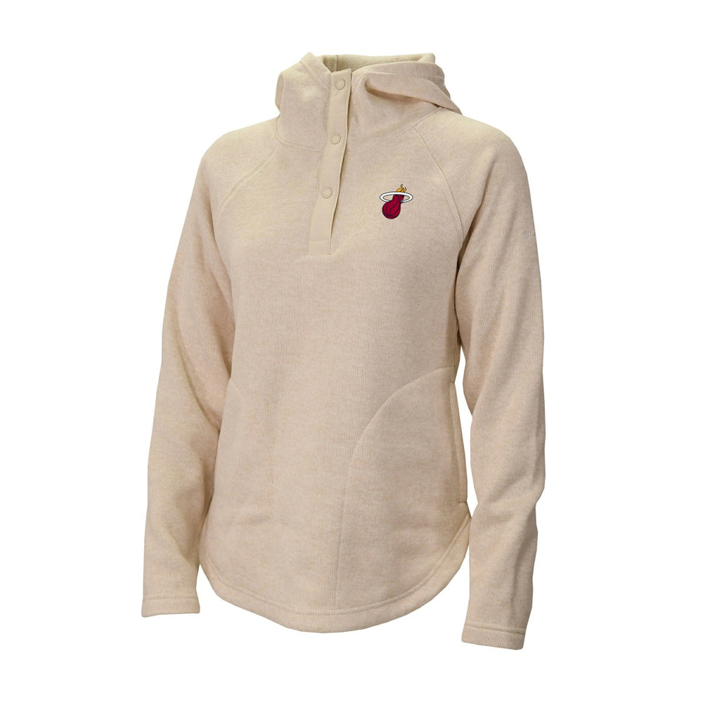 Columbia Miami Heat Women's Sweater Weather Quarter-Snap Hoodie Cream