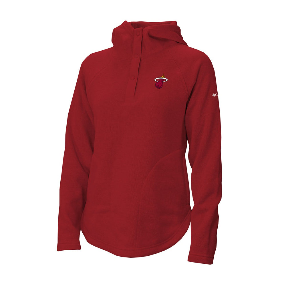 Columbia Miami Heat Women's Sweater Weather Quarter-Snap Hoodie Red