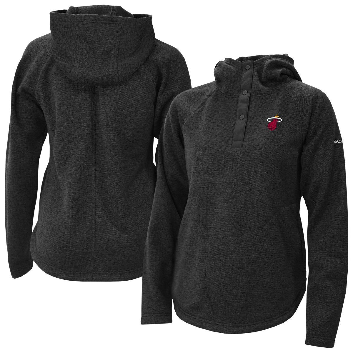 Columbia Miami Heat Women's Sweater Weather Quarter-Snap Hoodie Black