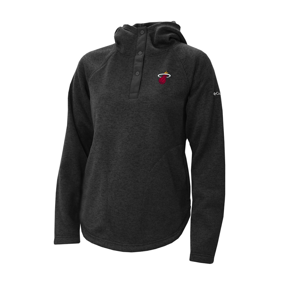 Columbia Miami Heat Women's Sweater Weather Quarter-Snap Hoodie Black