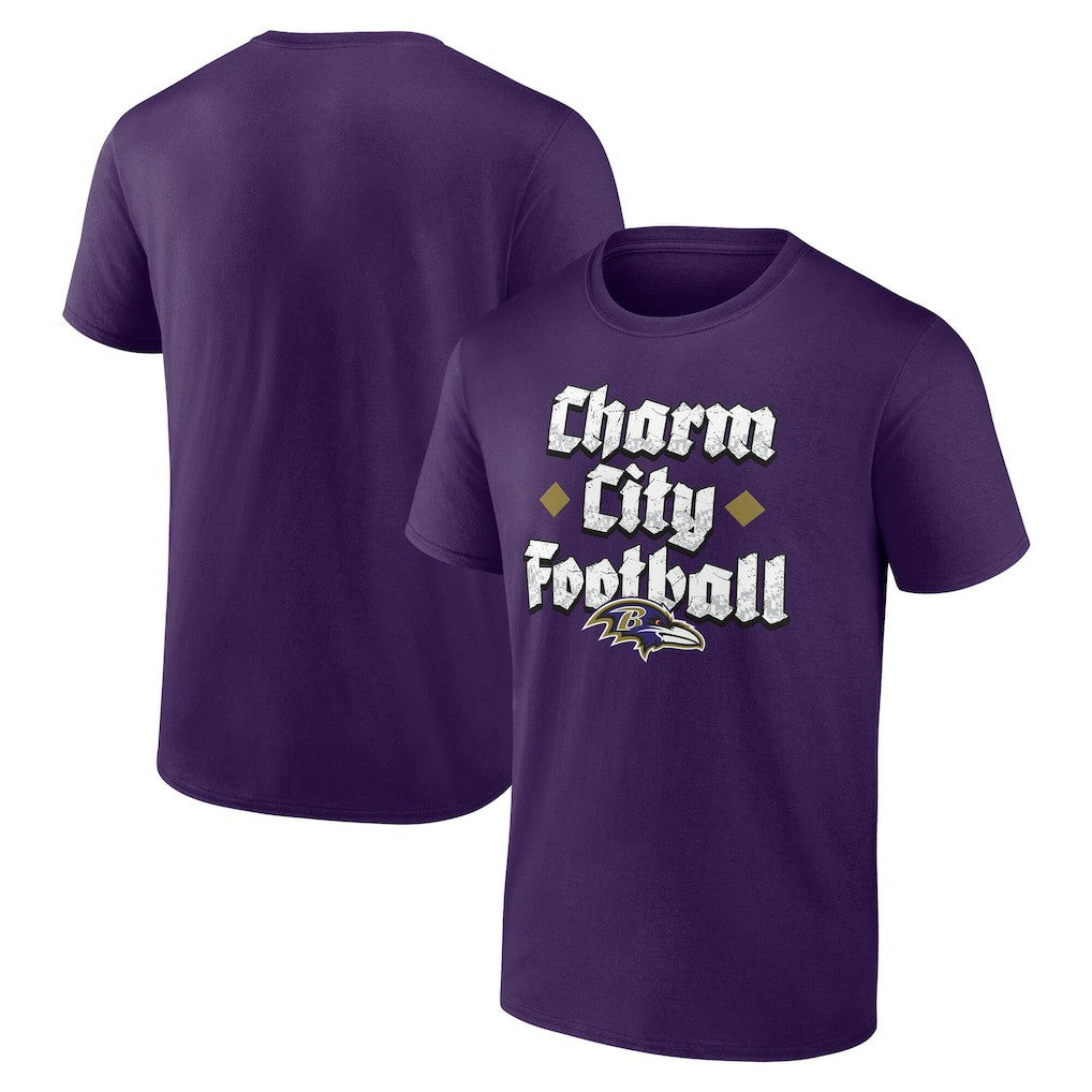 Baltimore Ravens Charm City Football T-Shirt - Purple - Fanatics