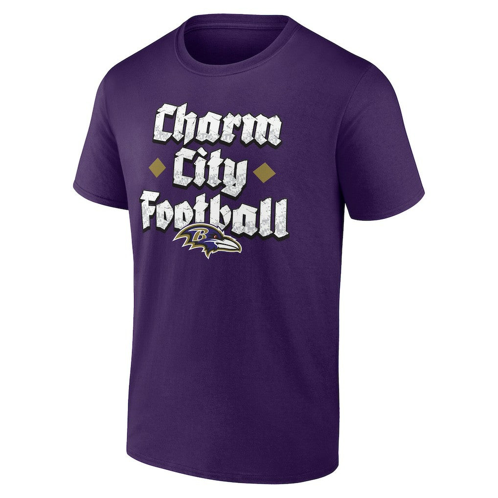Baltimore Ravens Charm City Football T-Shirt - Purple - Fanatics
