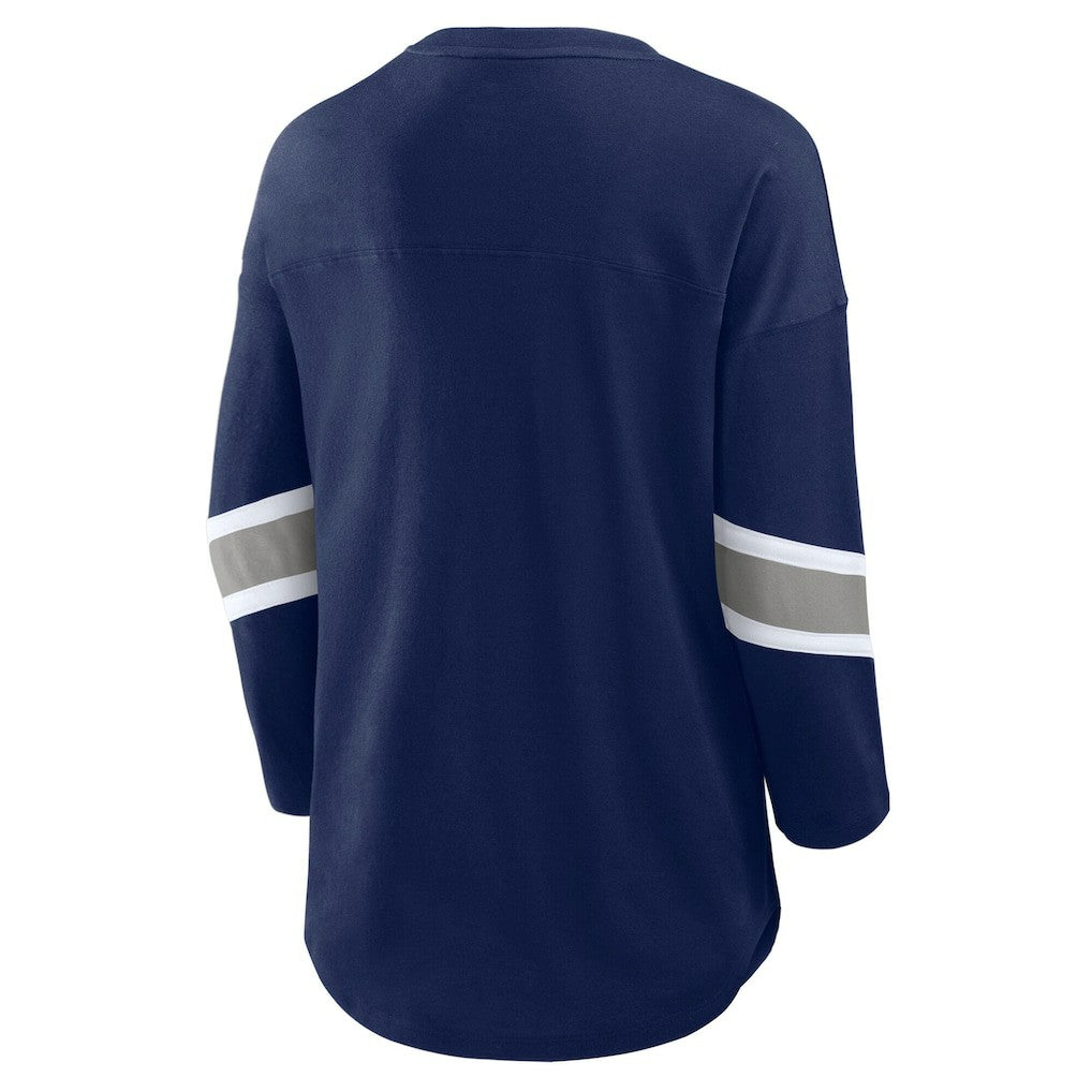 Dallas Cowboys Women's Redzone Bling 3/4-Sleeve T-Shirt - Navy - Fanatics