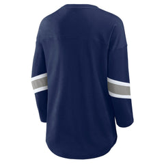 Dallas Cowboys Women's Redzone Bling 3/4-Sleeve T-Shirt - Navy - Fanatics