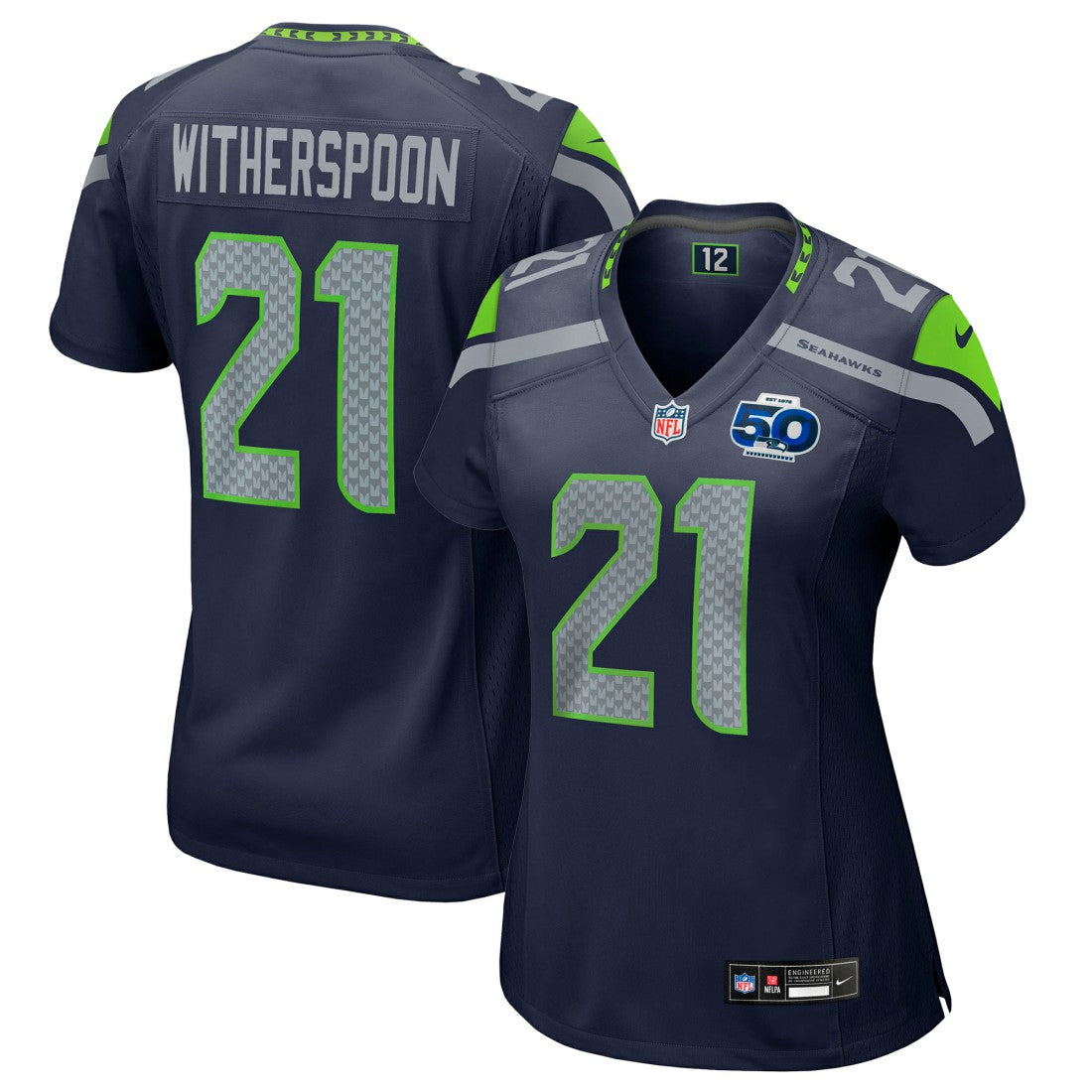 Devon Witherspoon Seattle Seahawks Women's Team 50th Season Game Jersey - College Navy - Nike