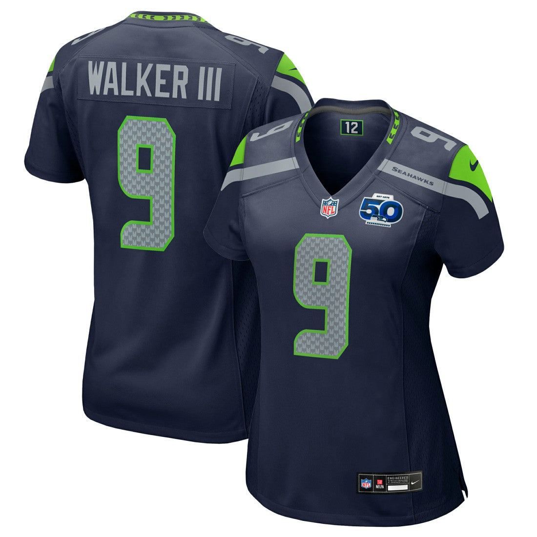 Kenneth Walker III Seattle Seahawks Women's 50th Season Game Jersey - College Navy - Nike