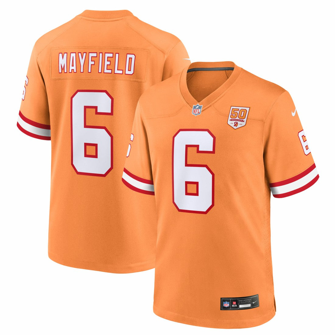 Baker Mayfield Tampa Bay Buccaneers 50th Season Game Jersey - Creamsicle - Nike