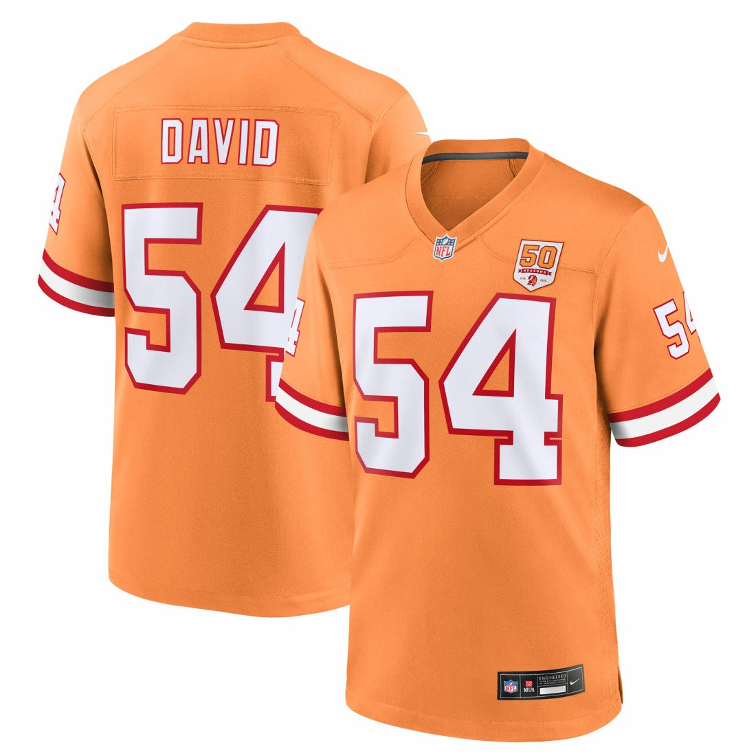 Lavonte David Tampa Bay Buccaneers 50th Season Game Jersey - Creamsicle - Nike