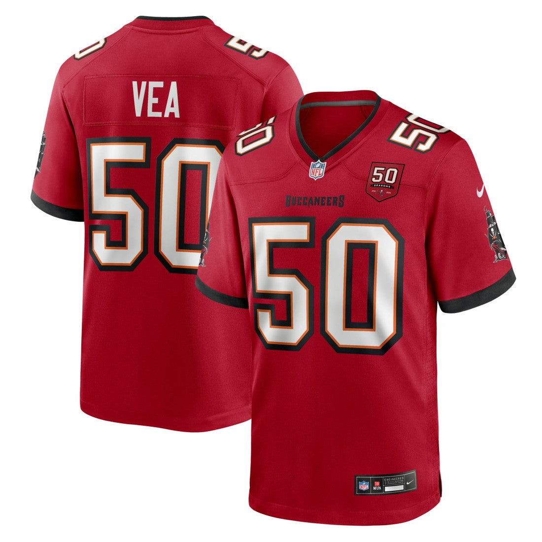 Vita Vea Tampa Bay Buccaneers 50th Season Team Game Jersey - Red - Nike