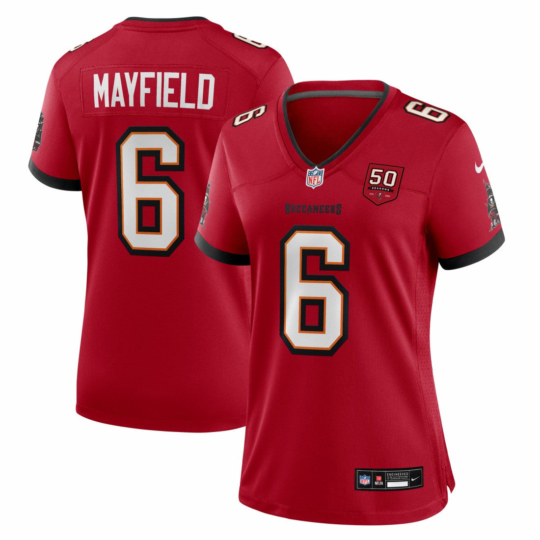 Baker Mayfield Tampa Bay Buccaneers Women's 50th Season Team Game Jersey - Red - Nike