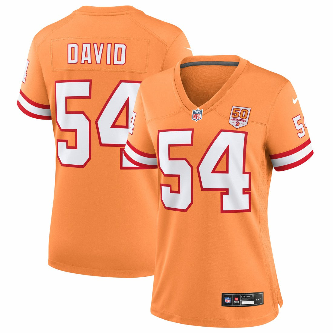 Lavonte David Tampa Bay Buccaneers Women's 50th Season Game Jersey - Creamsicle - Nike