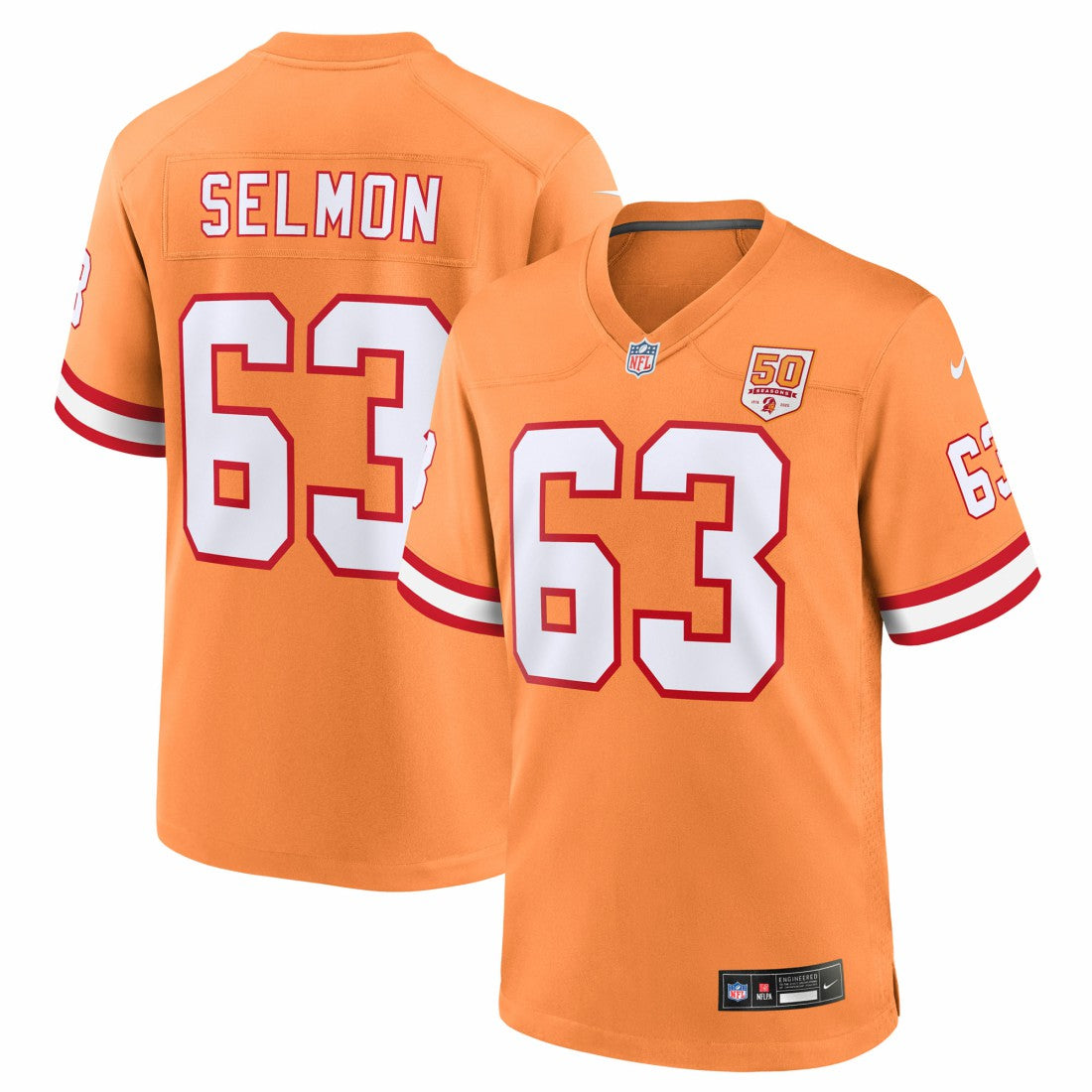 Lee Roy Selmon Tampa Bay Buccaneers 50th Season Game Jersey - Creamsicle - Nike