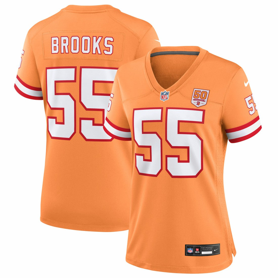 Derrick Brooks Tampa Bay Buccaneers Women's 50th Season Game Jersey - Creamsicle - Nike
