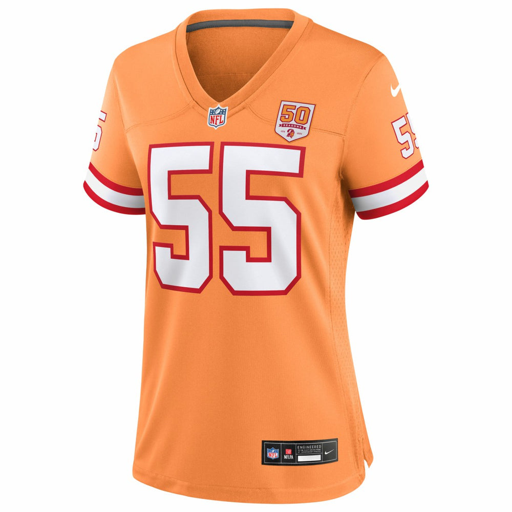 Derrick Brooks Tampa Bay Buccaneers Women's 50th Season Game Jersey - Creamsicle - Nike