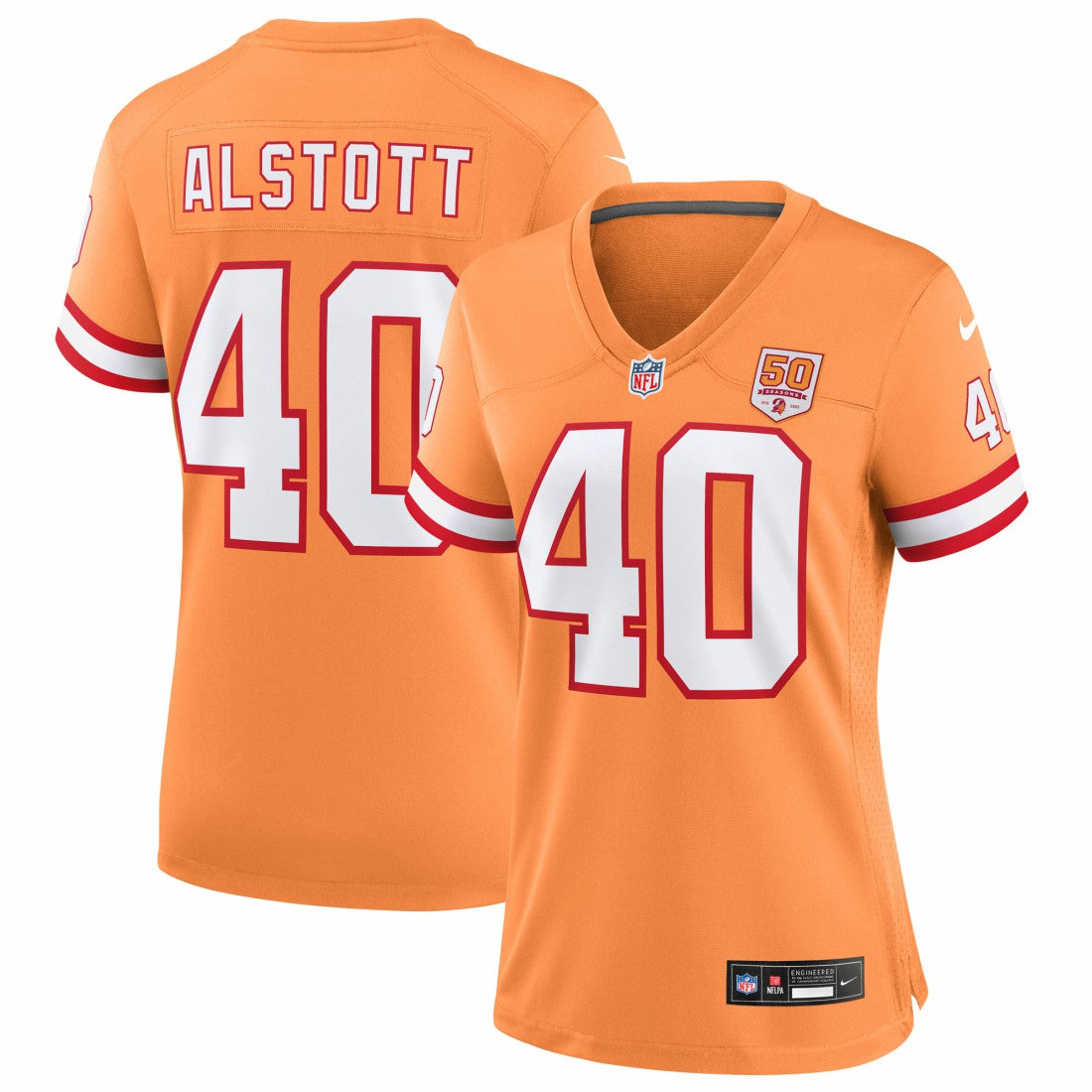 Mike Alstott Tampa Bay Buccaneers Women's 50th Season Game Jersey - Creamsicle - Nike