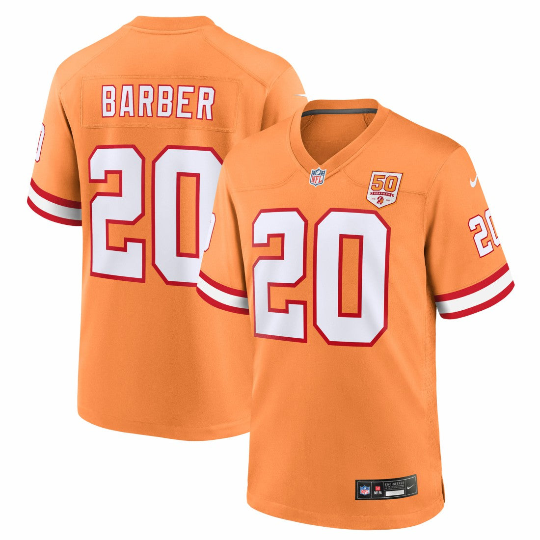 Ronde Barber Tampa Bay Buccaneers 50th Season Game Jersey - Creamsicle - Nike