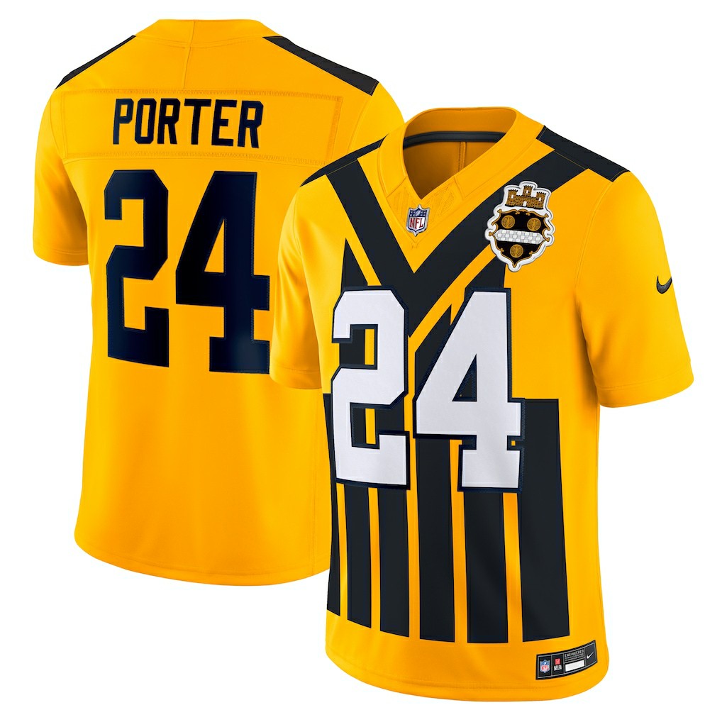 Joey Porter Jr. Pittsburgh Steelers Alternate 1933 Throwback Vapor F.U.S.E. Limited Jersey - Gold - Nike