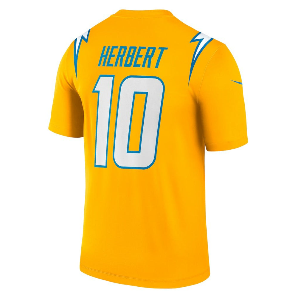 Justin Herbert Los Angeles Chargers Alternate Charger Power Legend Player Performance Top - Gold - Nike