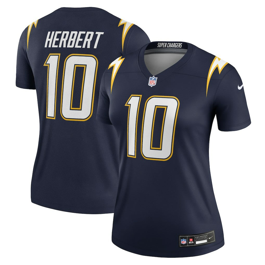 Justin Herbert Los Angeles Chargers Women's Alternate Super Chargers Legend Player Performance Top - Navy - Nike