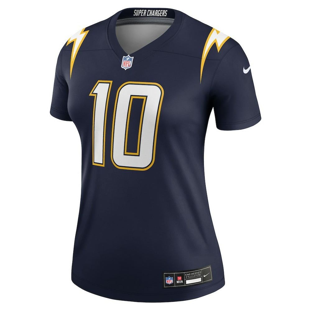 Justin Herbert Los Angeles Chargers Women's Alternate Super Chargers Legend Player Performance Top - Navy - Nike