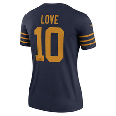 Jordan Love Green Bay Packers Women's The 1923 Classic Legend Player Dri-FIT Top - Navy - Nike
