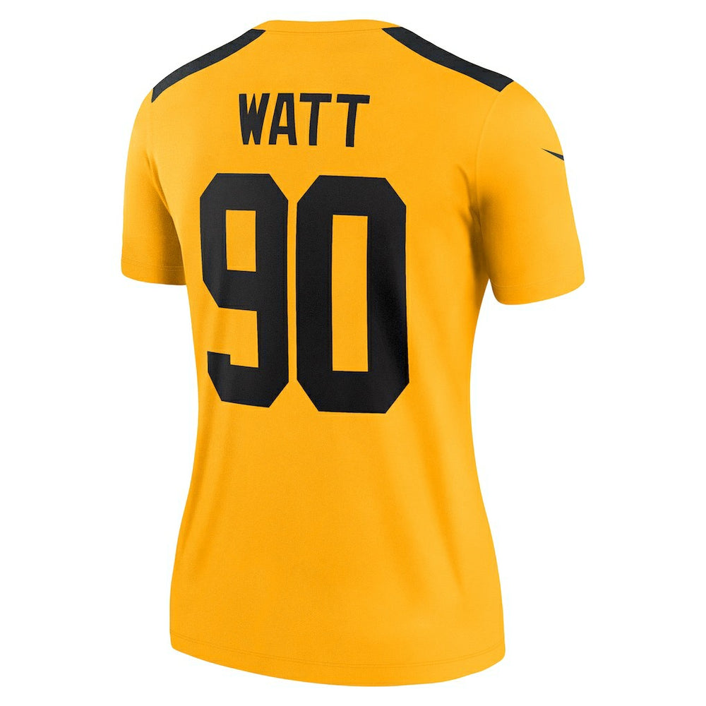 T.J. Watt Pittsburgh Steelers Women's Alternate 1933 Throwback Legend Player Performance Top - Gold - Nike