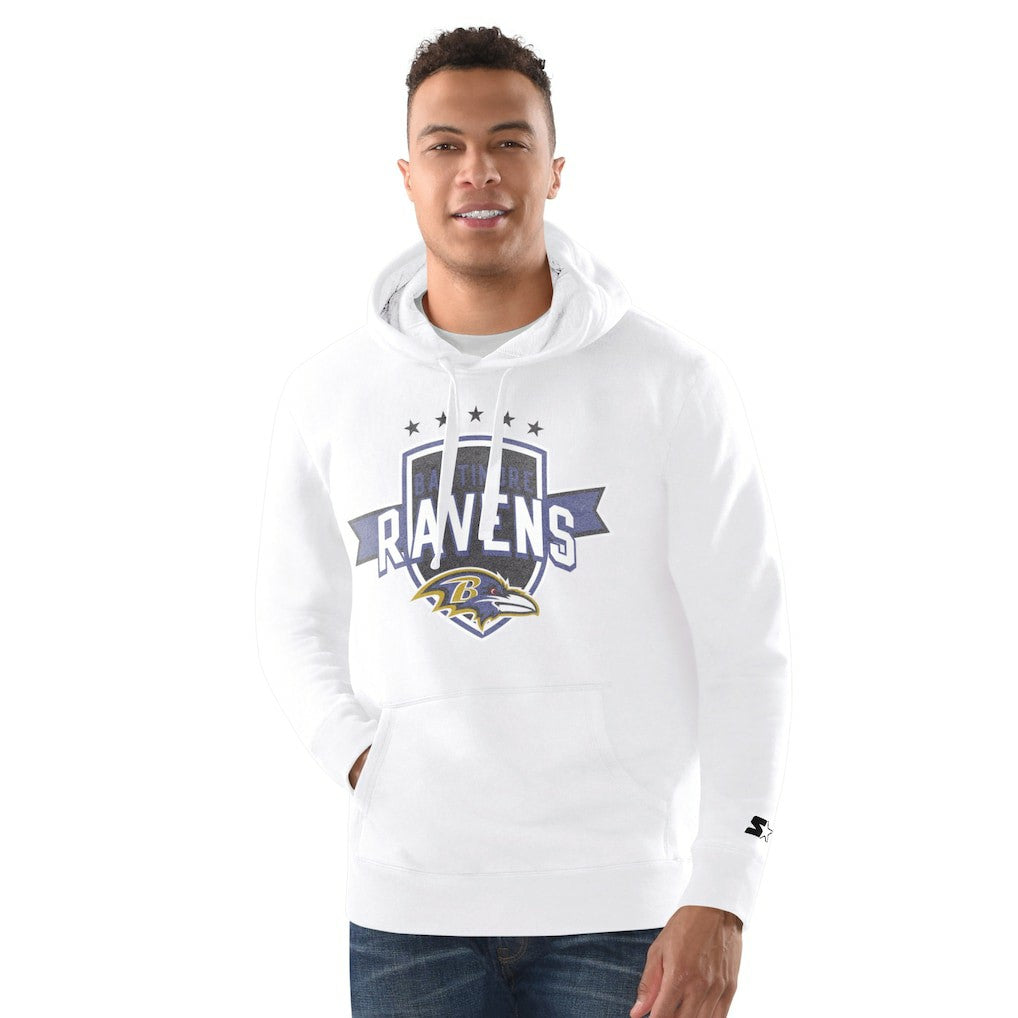 Baltimore Ravens Starter Vintage Pullover Hoodie - White - NFL