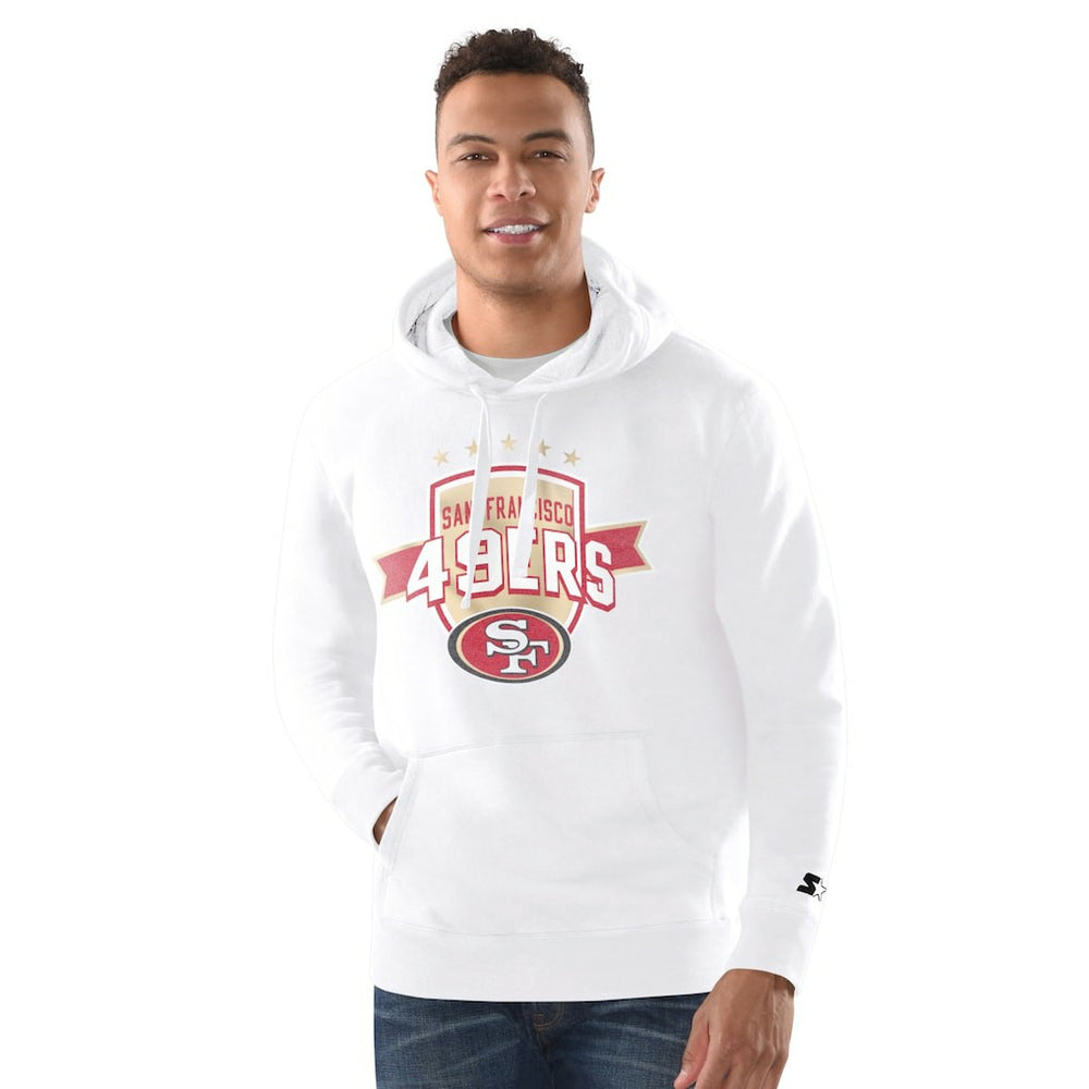 San Francisco 49ers Starter Vintage Pullover Hoodie - White - NFL