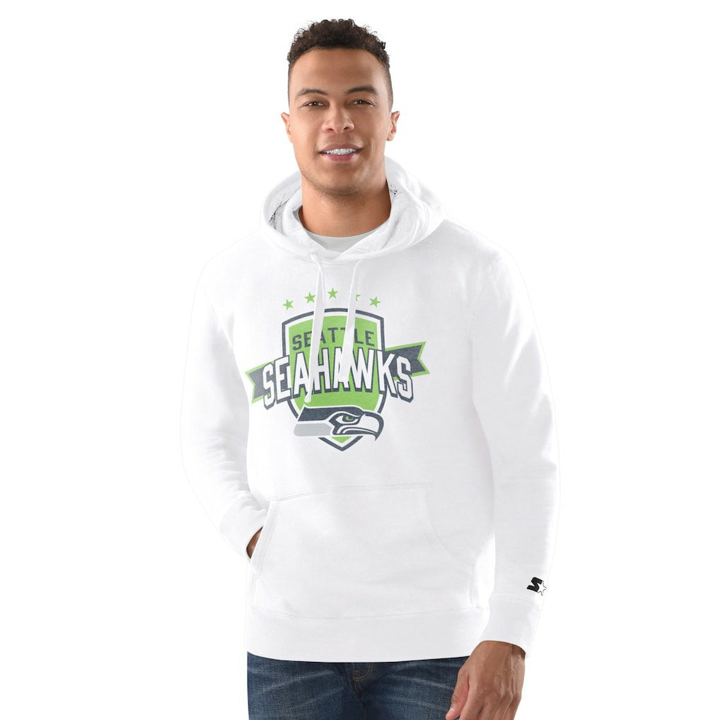 Seattle Seahawks Starter Vintage Pullover Hoodie - White - NFL