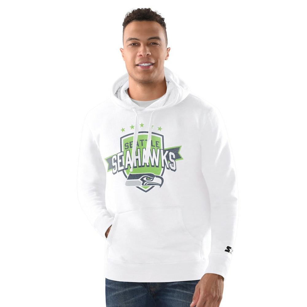 Seattle Seahawks Starter Vintage Pullover Hoodie - White - NFL