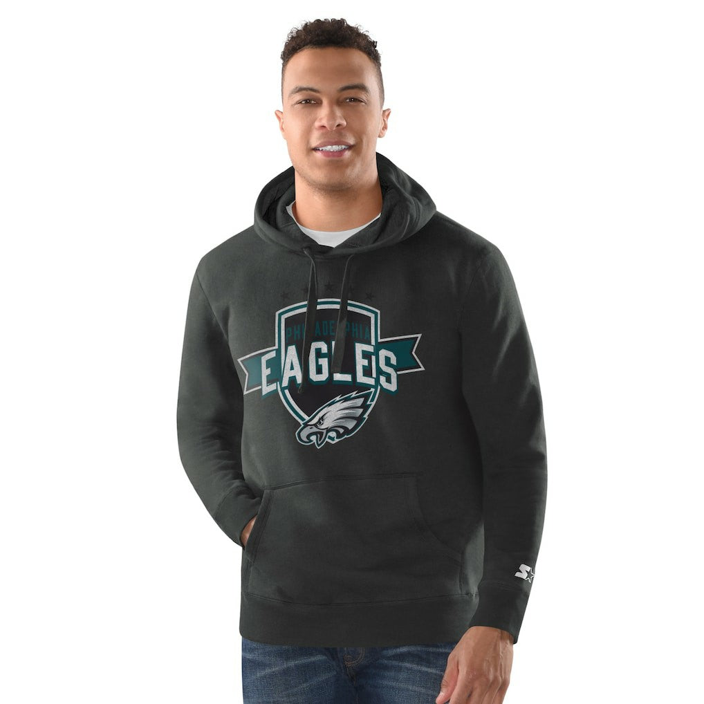 Philadelphia Eagles Starter Vintage Pullover Hoodie - Charcoal - NFL