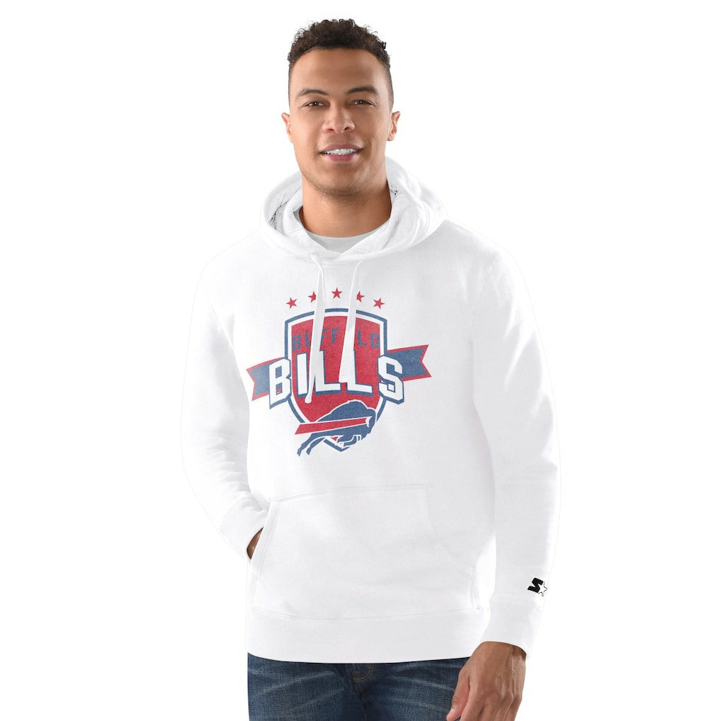 Buffalo Bills Starter Vintage Pullover Hoodie - White - NFL