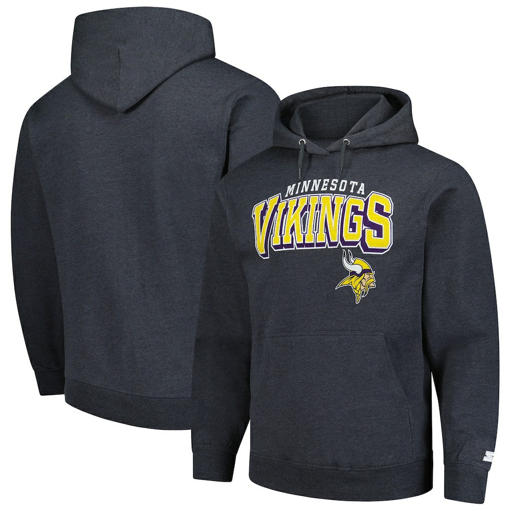 Minnesota Vikings Starter Vintage Pullover Hoodie - Charcoal - NFL