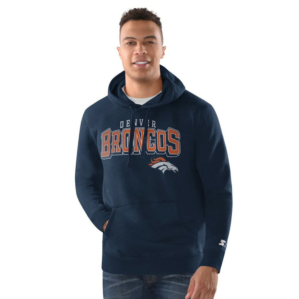 Denver Broncos Starter Vintage Pullover Hoodie - Navy - NFL