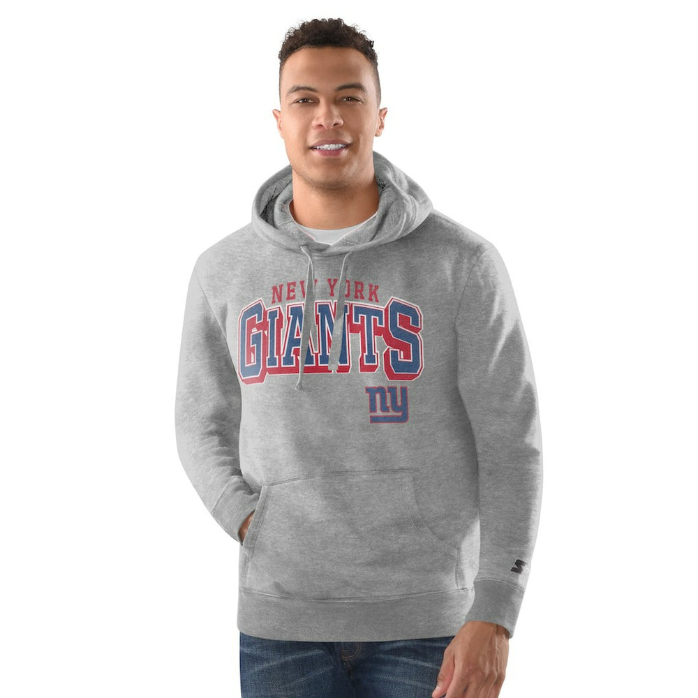 New York Giants Starter Vintage Pullover Hoodie - Heather Gray - NFL
