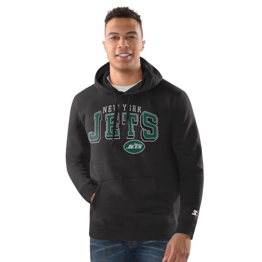New York Jets Starter Vintage Pullover Hoodie - Charcoal - NFL