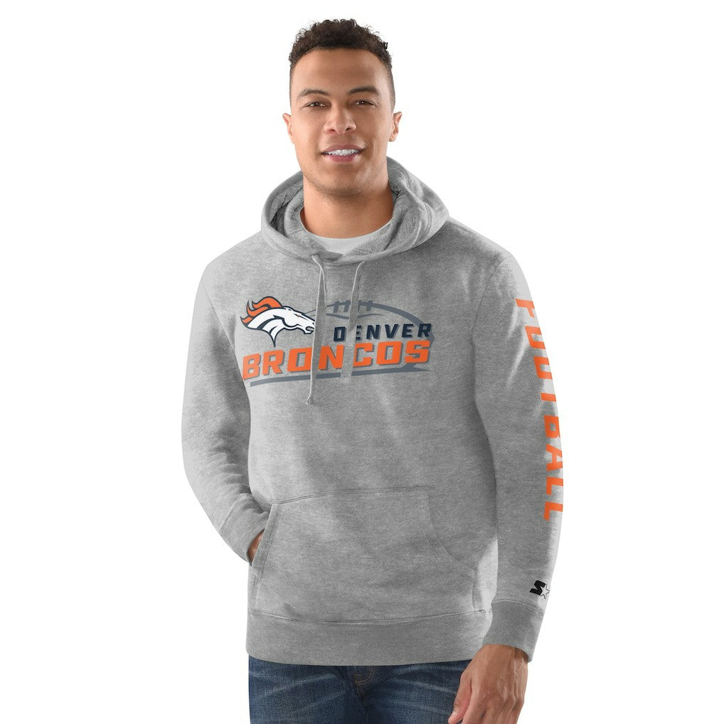 Denver Broncos Starter Vintage Pullover Hoodie - Heather Gray - NFL