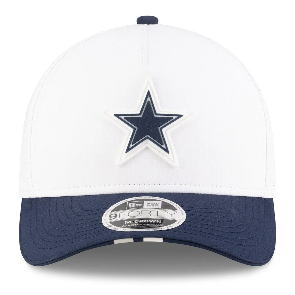 Dallas Cowboys New Era 2025 NFL Training Camp A-Frame 9FORTY Adjustable Hat - White/Navy - NFL