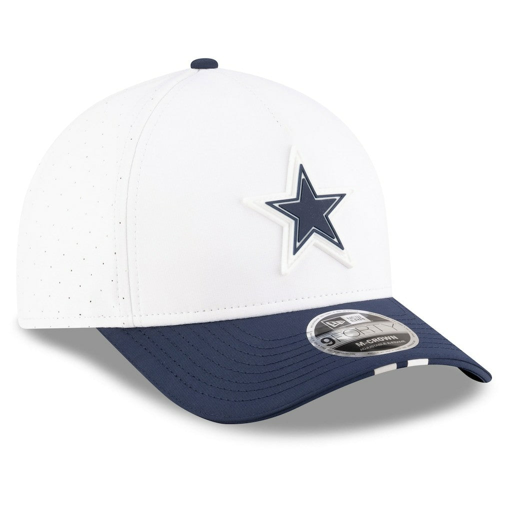 Dallas Cowboys New Era 2025 NFL Training Camp A-Frame 9FORTY Adjustable Hat - White/Navy - NFL